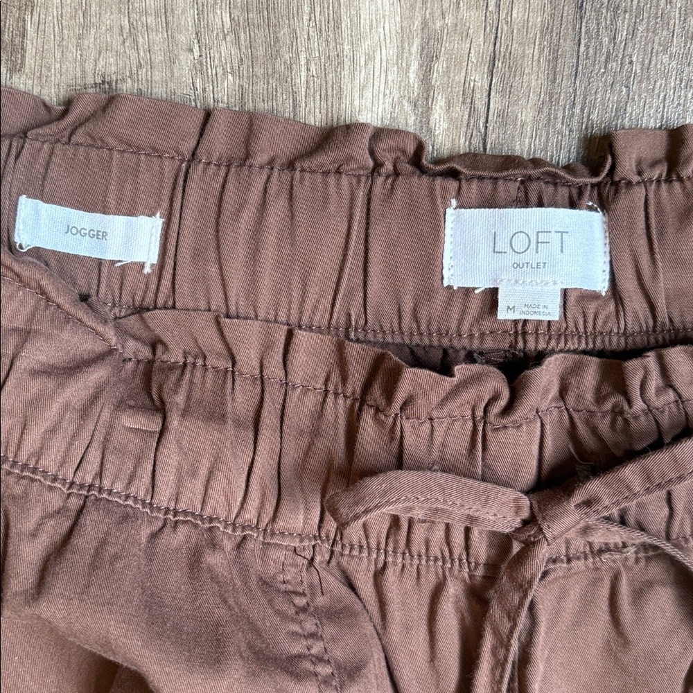 LOFT Chocolate Brown Joggers - Picture 2 of 5